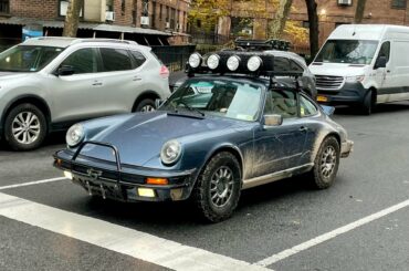 [1988 Porsche 911 3.2] with aftermarket “Safari” package spotted in Manhattan. Looked and sounded great in person. Driver more than happy for me to take photo. Living his best life.