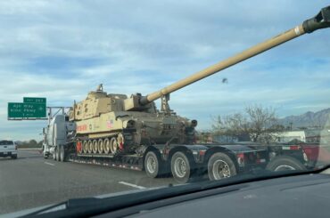 [Howitzer Test Bed Mk 8] Not everyday you see these rolling down the highway!