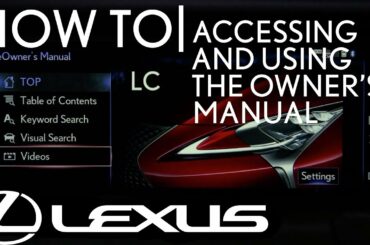 How-To Access and Use the eOwner's Manual | Lexus