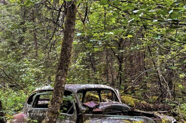 Can anyone identify this old abandoned car I found in Alaska?