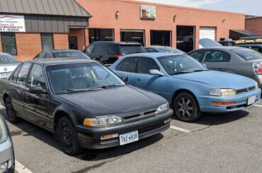 My beater Accord found a friend today