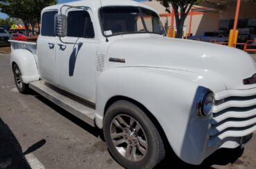 Ran into this today. Custom crew cab w/suicide doors and and old Coca-Cola cooler for a toolbox!