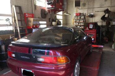 A [Toyota Sera] just rolled into my dad’s shop in south Boston.