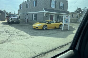 [Lamborghini Murciélago] at the trailer park