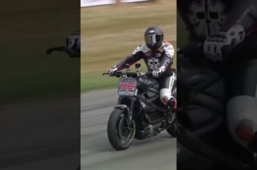 Livewire electric motorcycle does wild burnout at Goodwood