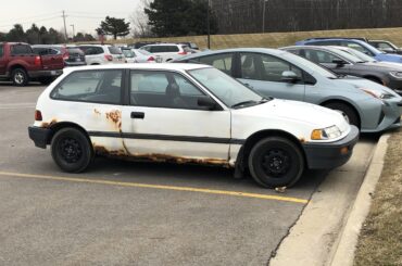 My professor’s 89 Honda 5 speed. He bought it brand new and still drives it every day.