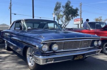 Menifee Car Show 2023: 1962 Ford Galaxie 500 and 1967 Pontiac Firebird.