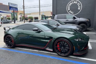 [V12 Aston Martin Vantage] and a Rolls Royce Corniche