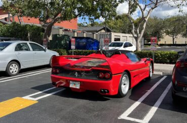 [Ferrari F50] Chassis #1 frivolously parked at a barbecue restaurant in Florida.