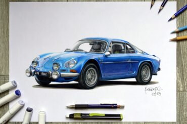 The Alpine A110 drawn by Anthony-C, 2023.