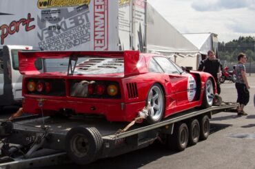 [Ferrari F40] LM? strapped on a trailer.