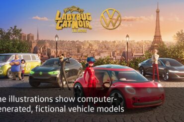 Miraculous: Ladybug & Cat Noir driving all-electric Volkswagen Hero Cars
