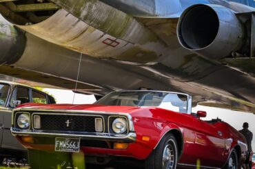 Parking my '71 Mustang underneath a Vulcan bomber is one of the coolest things I've done in a car