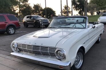 1963 Ford Falcon Futura I spotted during an evening walk. I believe this was the first year the Falcon came in a convertible model, maybe I’m wrong