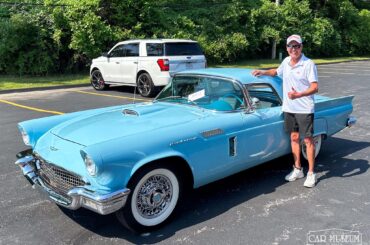 Everyone, please take a moment to congratulate our friend on his recent purchase of this stunning 1957 Ford Thunderbird! Just check out that Starmist Blue finish gleaming in the summer sun 🤩