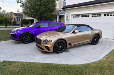 Spotted a Colorful Pair While Walking the Dog [Lamborghini Urus] & [Bentley Continental]