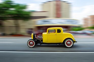 an old coupe during a cruise in Wayne, MI