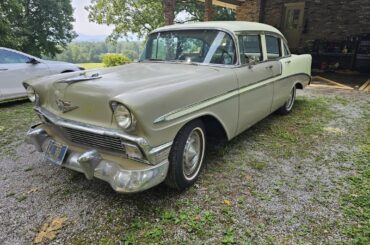 Got my Grandpa's 56 Bel Air home today. I bought it from him a year ago, and he passed away in November. All original, 28k miles. I got his paperwork from when he bought it with 9k miles on it.