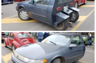 Half of a Mercury Sable with an exposed fuel tank, the official car of?