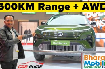 Tata Harrier EV with AWD + 500KM Range + 5 Star Safety | Tata's Next Electric Car in India
