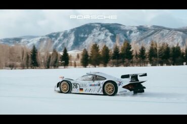 The GT1-98 tearing up the ice at the F.A.T. Ice Race in Aspen