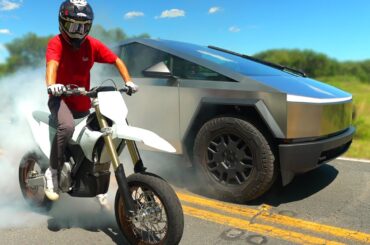 Racing Worlds Most Powerful E-Bike Against my Cyber Truck!!