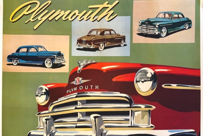 Plymouth Original Dealership Sales Poster Circa 1950s