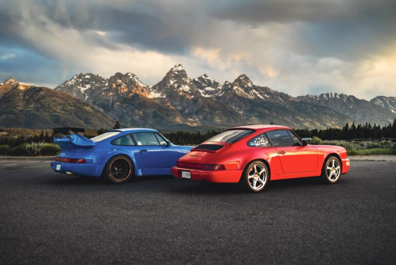A couple 911’s and the Tetons [5290x3527]