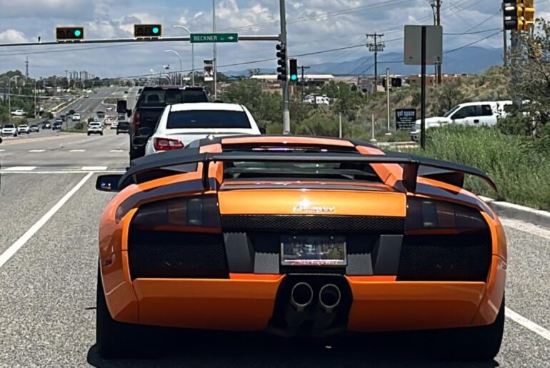 [Murcielago] in front of me in traffic. Try to guess what state i’m in!