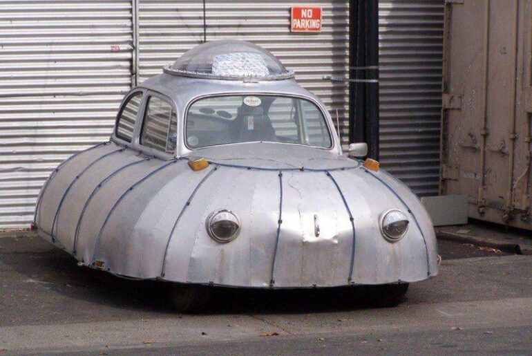Volkswagen Beetle converted to a flying saucer