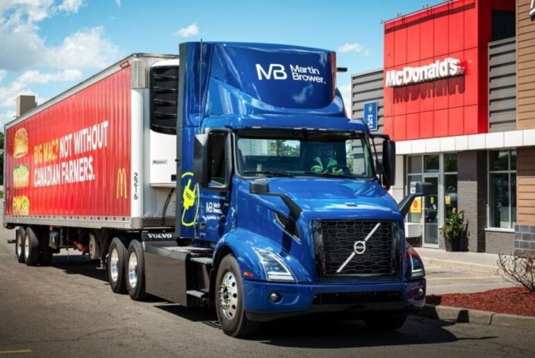 McDonald's puts 10 Volvo VNR Electric class 8 semi trucks to — deliveries to select McDonald's restaurants in the greater Montreal and Toronto areas in the coming weeks