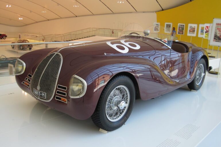 1940 Auto Avio Costruzioni 815, Enzo Ferrari’s first car. Two built, one survives. Enzo wasn’t allowed to use the Ferrari name and logo for several years after separating from Alfa Romeo. Scuderia Ferrari began as Alfa Romeo’s racing team.