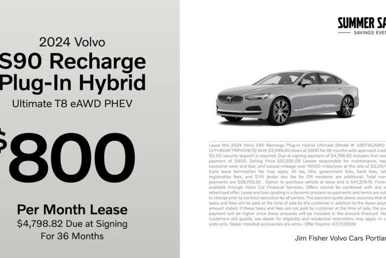 Volvo S90 Recharge Plug-In Hybrid 08/02/2024 4133726