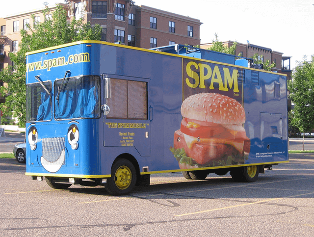 The Spam Mobile, "Bringing spiced ham pleasure to your neighborhood"