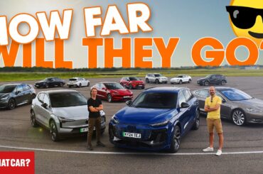 How far can electric cars REALLY go in the summer? We drive 12 until they DIE! | What Car?