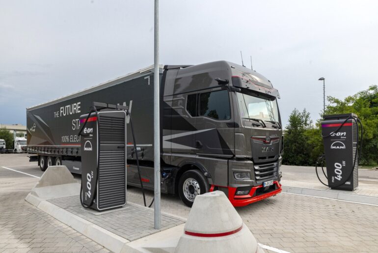 E.On and MAN are opening the first of 170 commercial vehicle fast charging stations