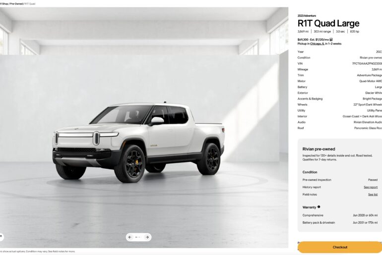 Rivian Launches Pre-Owned EV Store, Starting in California and Illinois