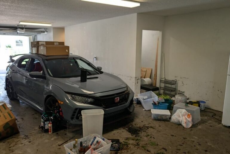 A Civic Type-R was taken out of action by Hurricane Helene. F