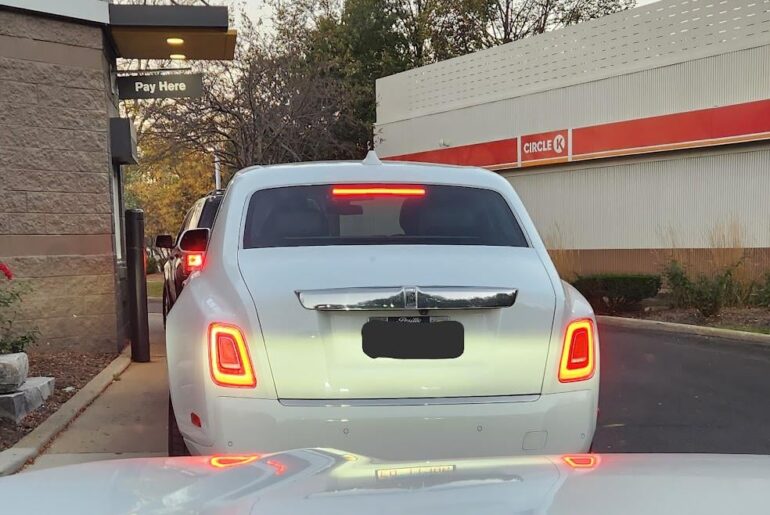 It's not every day that you see a [Rolls Royce Phantom VIII] at the McDonald's drive-through