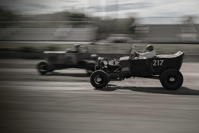 Some pics from a vintage dirt drag racing event I was in last month.