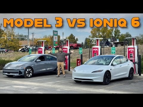 Highway Range Test Battle! Tesla Model 3 Long Range RWD vs Hyundai IONIQ 6 SE