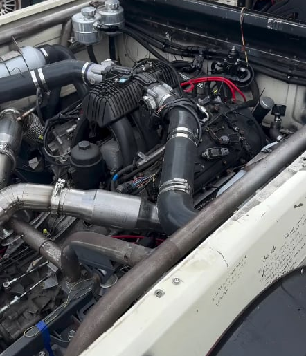 Here is a short video of a VW Caddy with a mid-mounted twin turbo V8 from a McLaren 650S