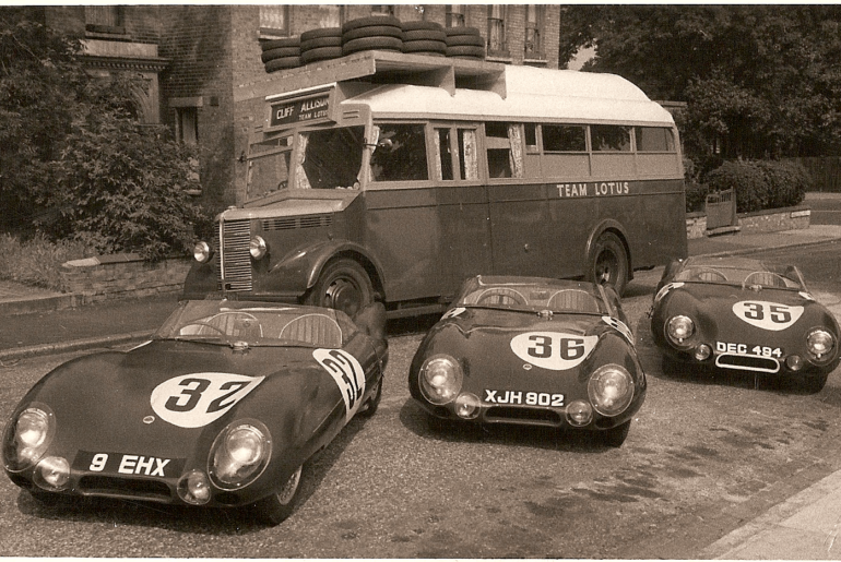 1956 24 Hours Le Mans Lotus Team, Lotus 11 & lorry (1538x934)