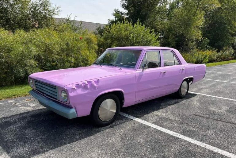 1967 Plymouth Valiant modified into The Simpson's family car!