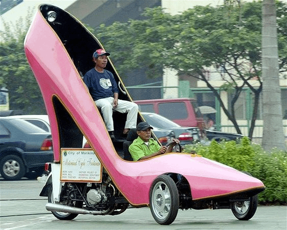 Pink high heel car