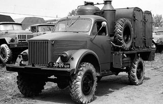 Soviet DDA-53A decontamination shower truck built on the chassis of the GAZ-63/66.