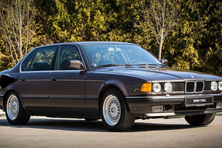 The BMW 767iL V16 (based on the BMW 7 Series E32 750i) with a prototype Goldfisch V16 gasoline engine, with its cooling installed in the trunk, making the storage useless. The engine was developed between 1987 and 1988 and it was never put into mass production.