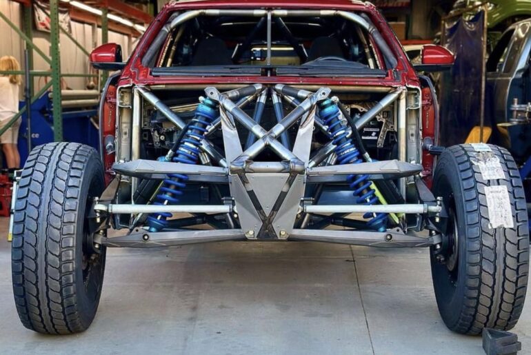 Twin turbo Lamborghini V10 powered Range Rover pre-runner