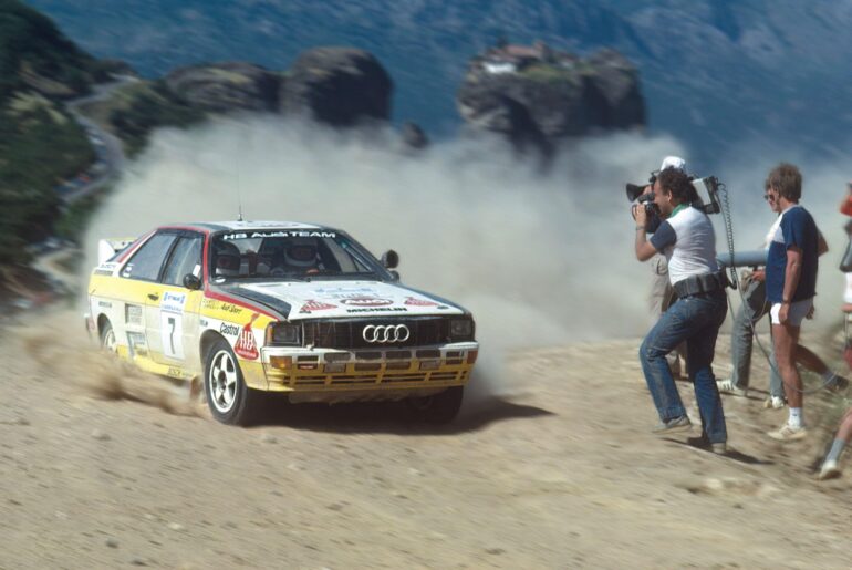 Finnish worldchampion rally driver Hannu Mikkola with his Audi Quattro in the 1984 Acropolis Rally, Greece (3840x2560)