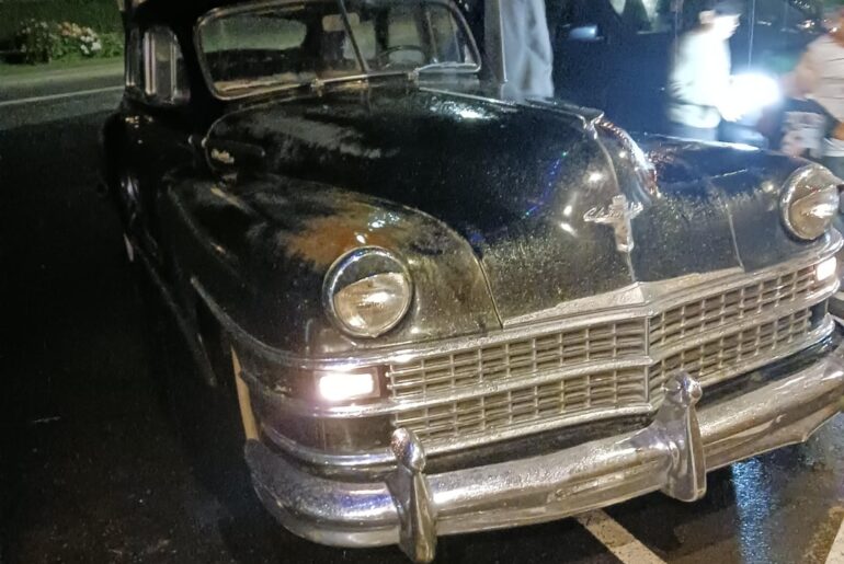 Sorry if it's bad pictures but this beautiful 1947 Chrysler New Yorker pulled into the store parking lot and I judt have to take pictures of it.